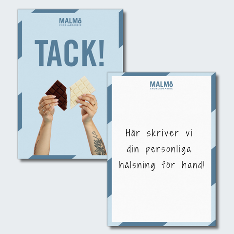 Kort med personlig hälsning -  Till chokladbrev🤎